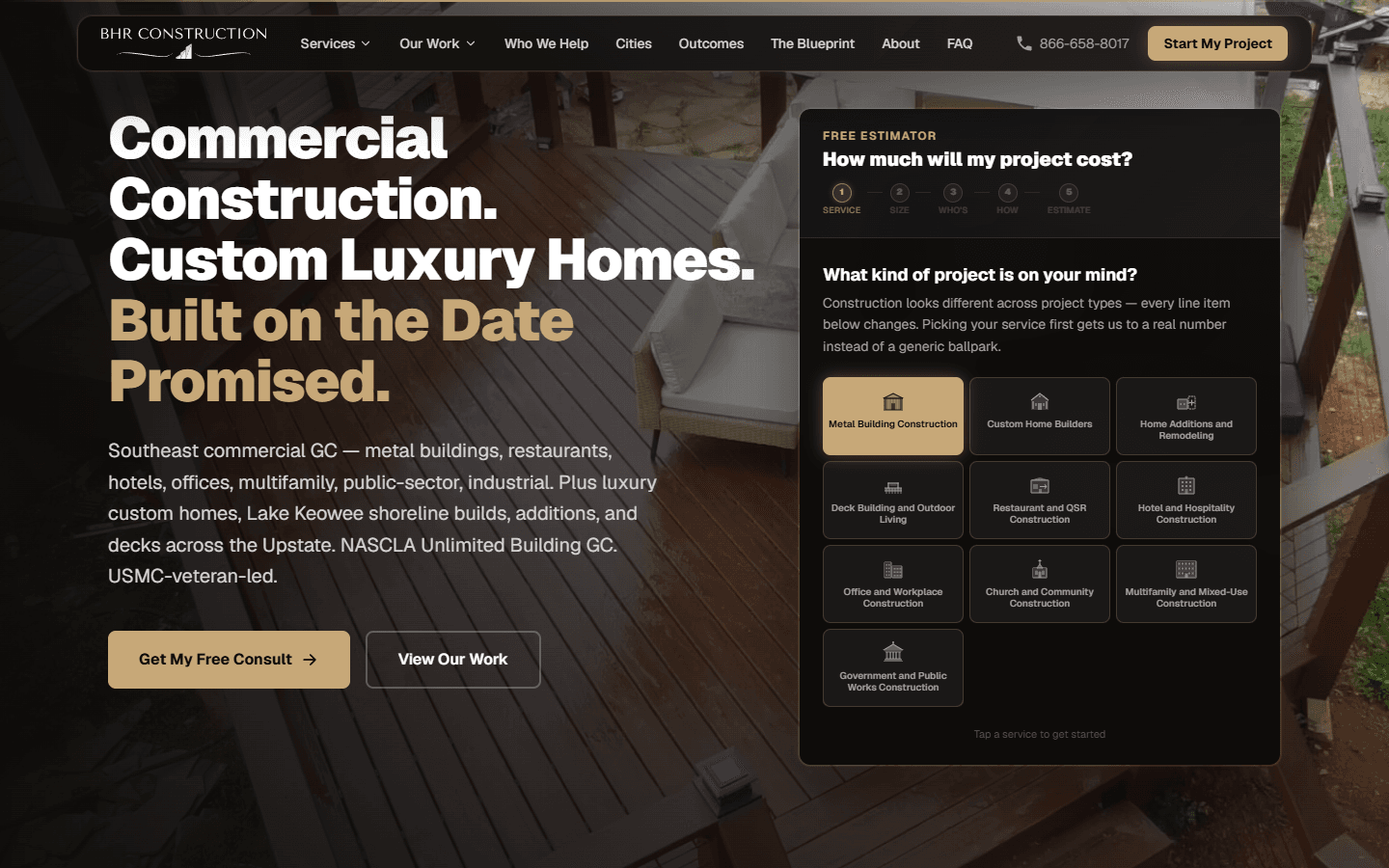 BHR Construction — site preview