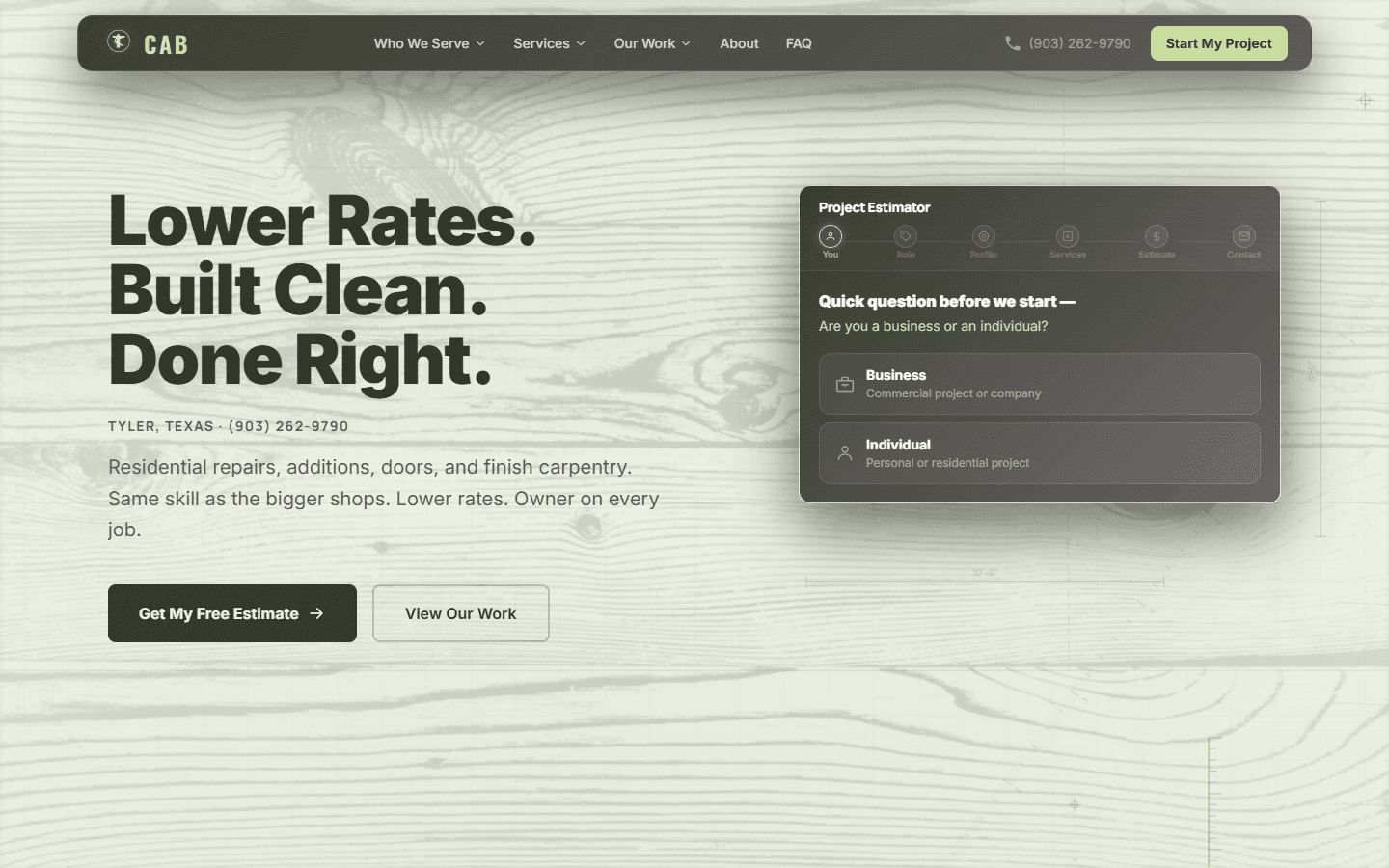 CAB Carpentry — site preview